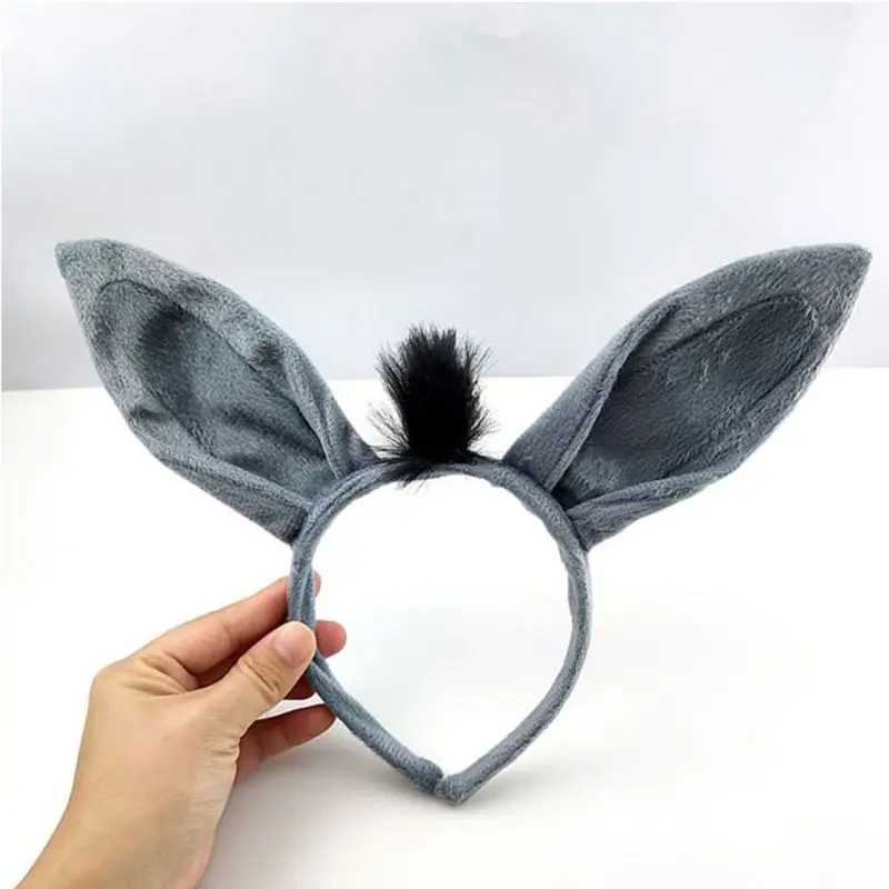 6 Pcs Festival Party Haarigen Donkey Stirnband Haar Hoop Nase Schwanz Krawatte Handschuhe Set Halloween Weihnachten Kostüm Cosplay Headwear – Detail 26