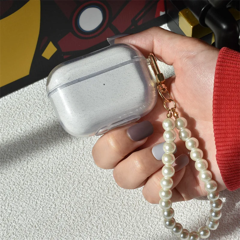 Блестящий прозрачный чехол для наушников AirPods Pro 3, чехол для AirPods 4 Pro 2, мягкий TPU-чехол с подвеской в виде ромашки. (art.: 3920db99320e1) - 3920db99320e1
