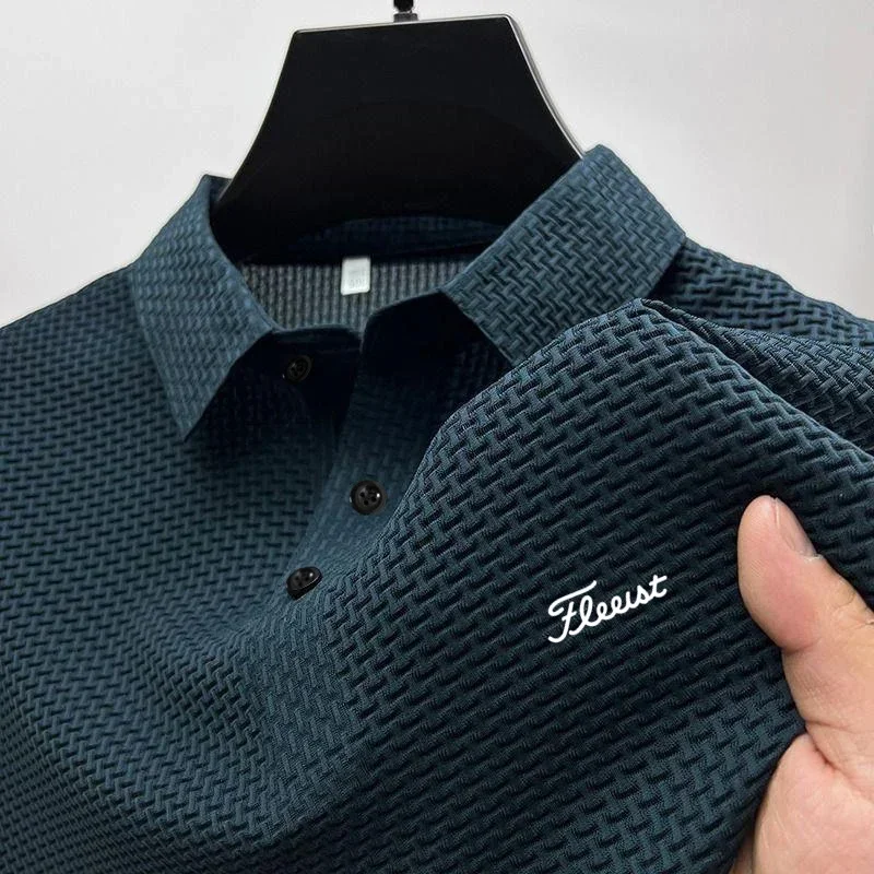 Рубашка-поло мужская с коротким рукавом крутая тенниска из вискозы модная