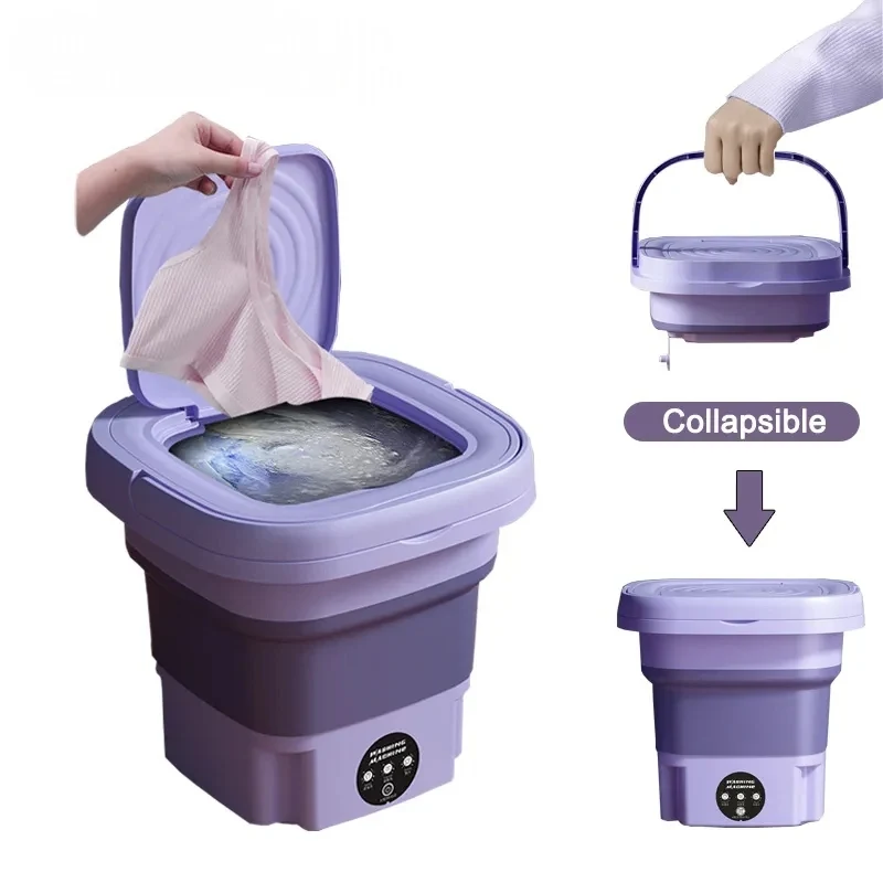 

Washing Ultrasonic Small Folding Home Cleaning Machine Appliance Machine Single Washer Portable Washing Cycle Small Mini