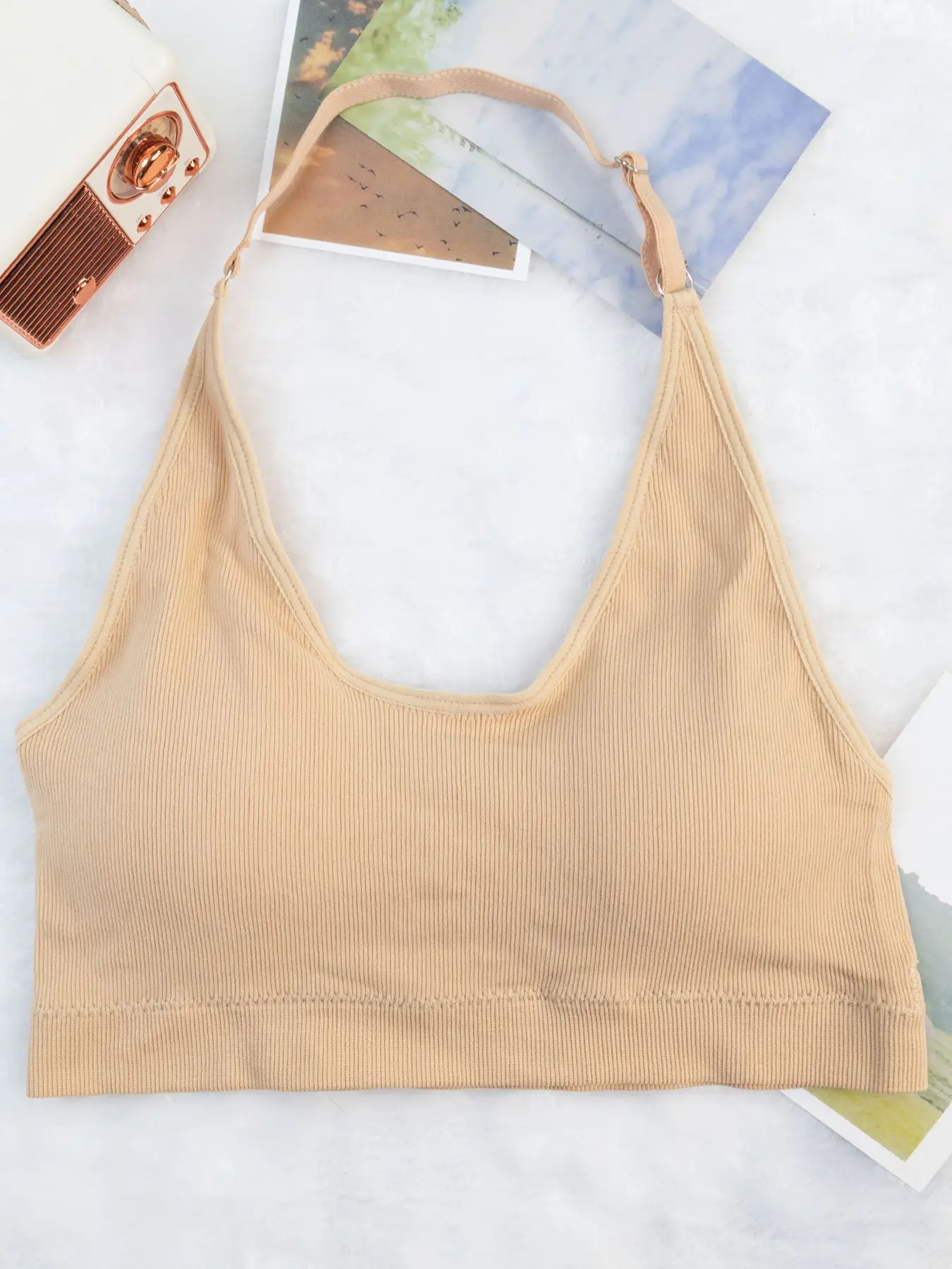 Biustonosz sportowy Bielizna wisząca na szyi Bezszwowa joga Oddychająca Stylowa Wygodna Wysoka Rozciągliwość @ D51