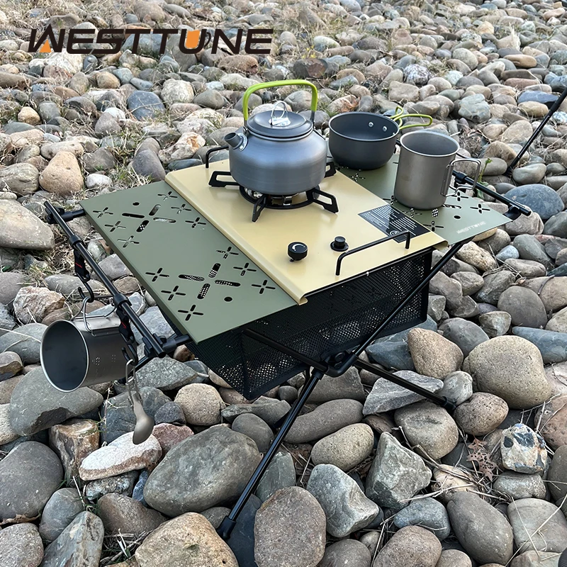 Портативний складаний стіл для кемпінгу WESTTUNE Стіл з алюмінієвого сплаву ніжками