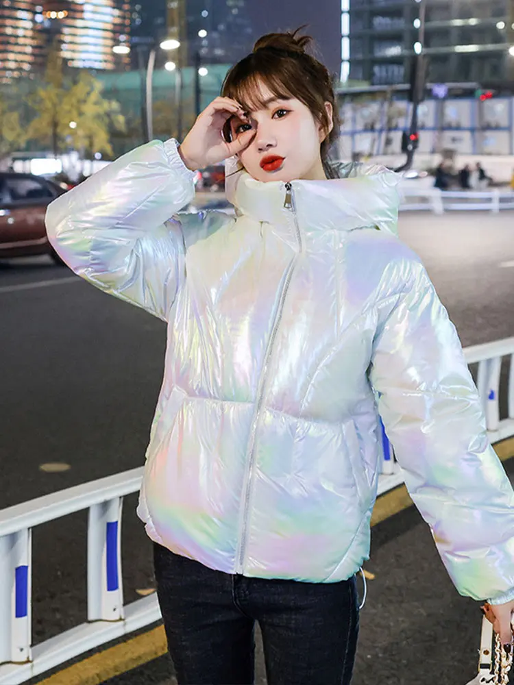 Korean Winter Warm Thick Coats Women Short Parkas High Street Fashion Cotton Padded Female Down Jacket Elegant Hooded Clothes