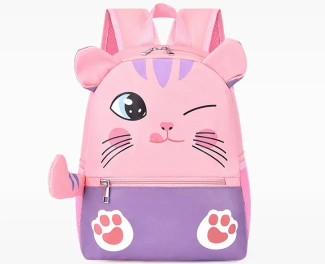 Милый розовый рюкзак с кошачьими лапками для девочек мультяшный на плечо