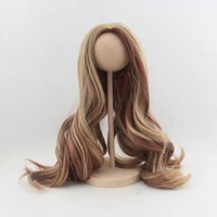 light brown wig for 18 dolls fashion heat resistant long wavy synthetic doll hair wig for amercian doll girl gift