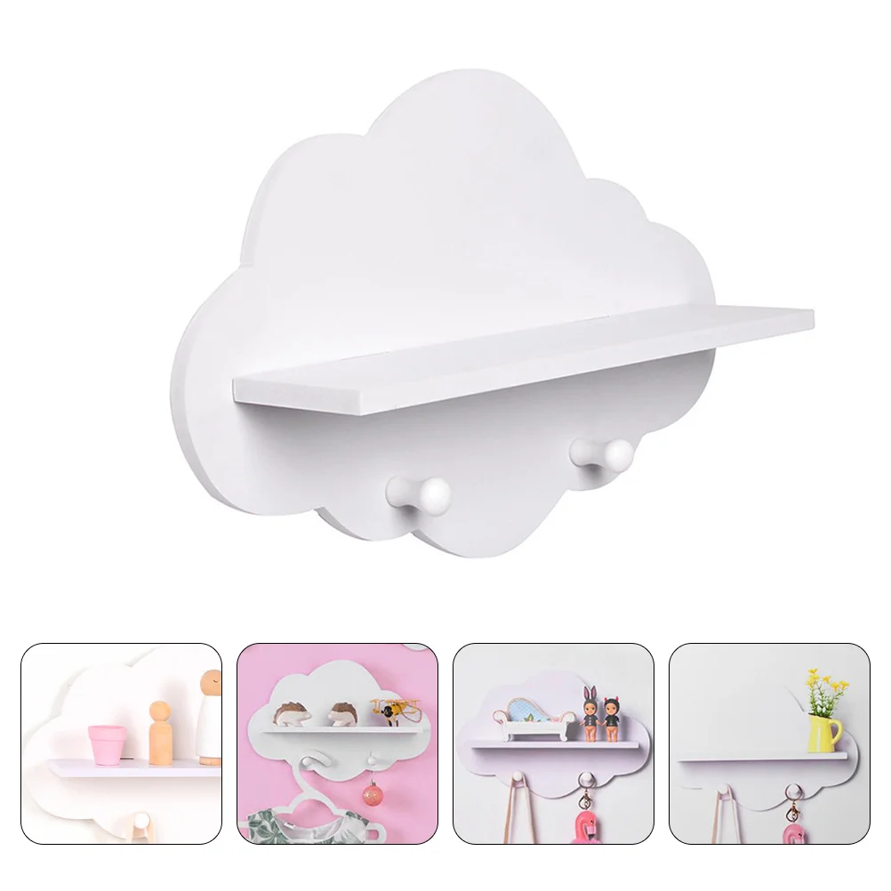 

Wall Rack Shelf Coat Hooks Onhat Hook Hanging Decor Home Wooden Mount Holder Leash Dog White Hangers Towel Decorative