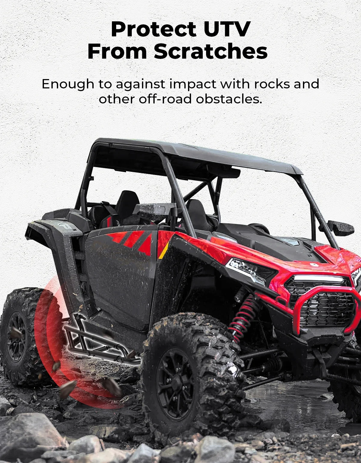 KEMIMOTO Стальные слайдеры для рок-ползунков совместимые с Polaris RZR XP 1000/ 4 1000 2024 2025 1