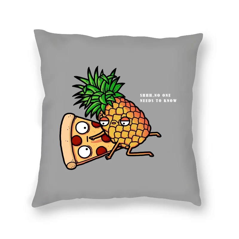 

Clothes 2021 Pineapple Pizza Fruit Printed Funny Aesthetic Leisure Pillow Case Streetwear Graphic