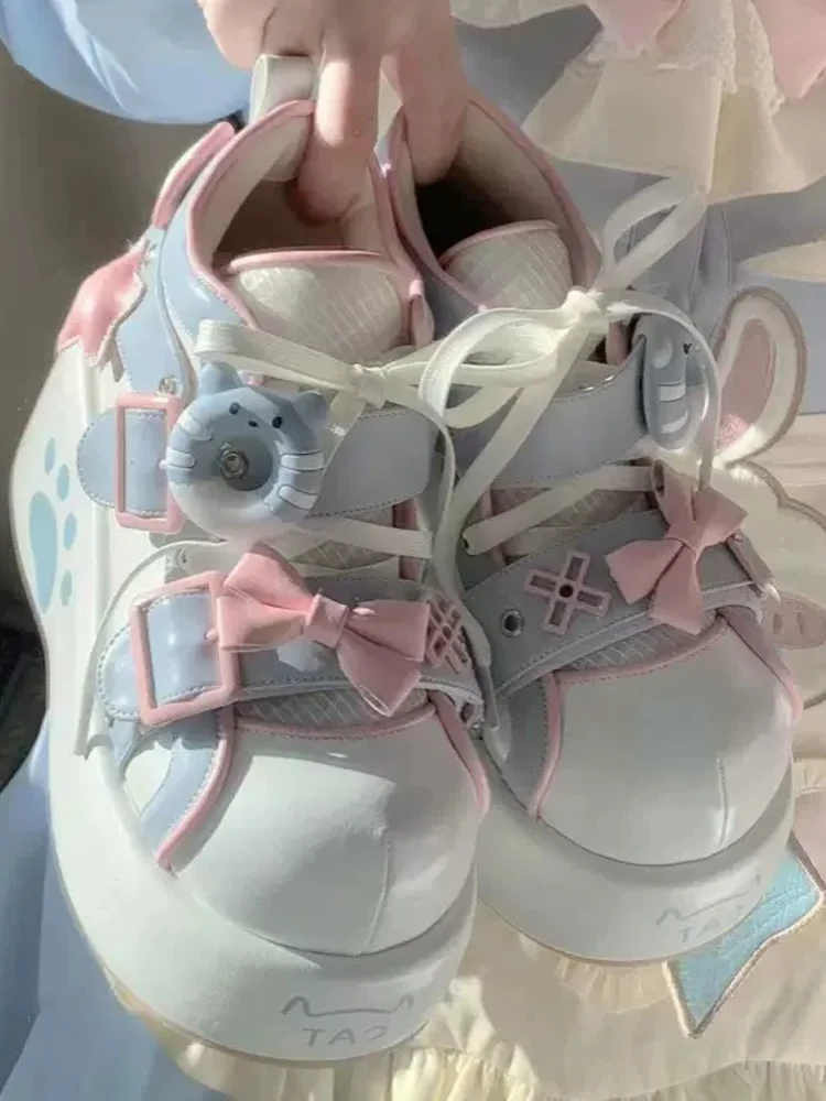 Обувь для косплея Лолита оригинальные туфли на толстой подошве с милым медведем