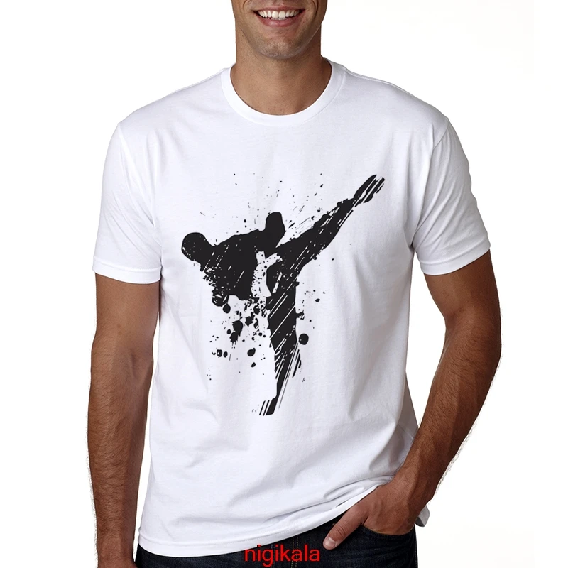 Новые мужские футболки для тхэквондо с круглым вырезом и короткими рукавами