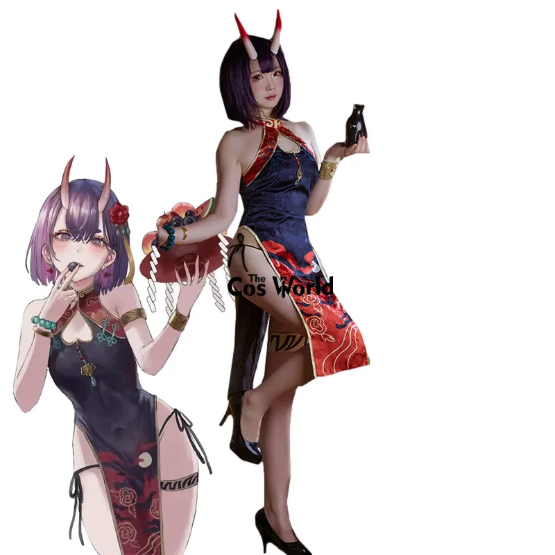 

FGO Fate Grand Order Shuten Douji Fanart Sexy Cheongsam Outfit Games Anime Cosplay Costumes