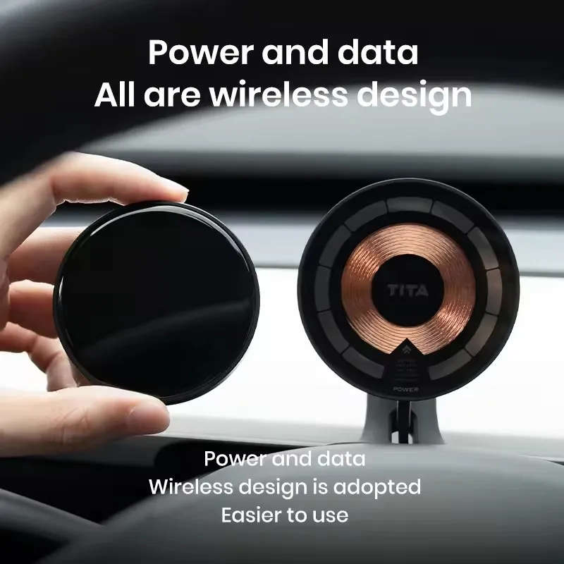 Фото Tita приборная панель HUD спидометр для модели Y Model 3 2021-2025 с беспроводным зарядным устройством, модифицированные автомобильные аксессуары Tesla №2