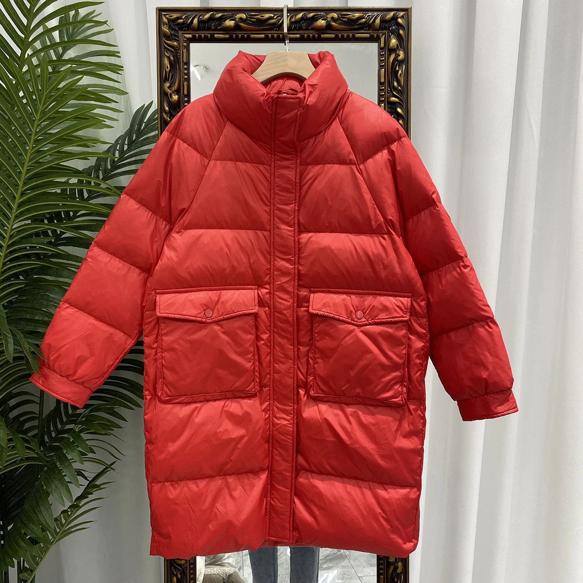 New Women Long Down Jacket Casual Style Autumn Winter Coats And Parkas Female Outwear