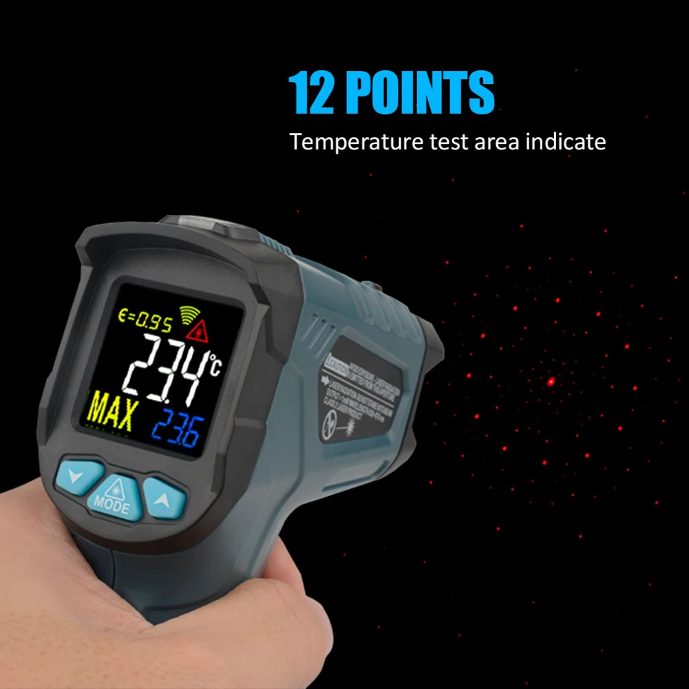 

Infrared Digital Non-contact Thermometer Handheld IR Temp Gun Hygrometer VA Color Screen Display Laser Pyrometer Humidity Meter