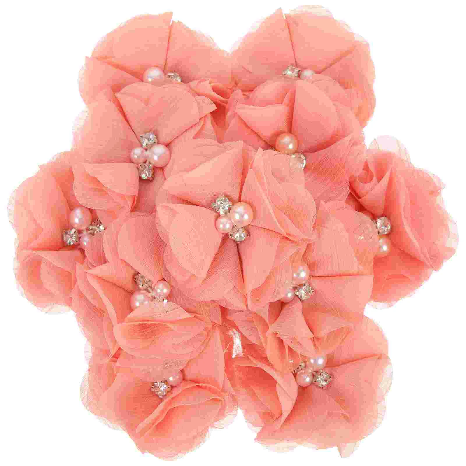 

Pearl Chiffon Flowers Delicate Craft Clothing Decor Decorative DIY Handcrafted Small Fabric Replaceable Applique