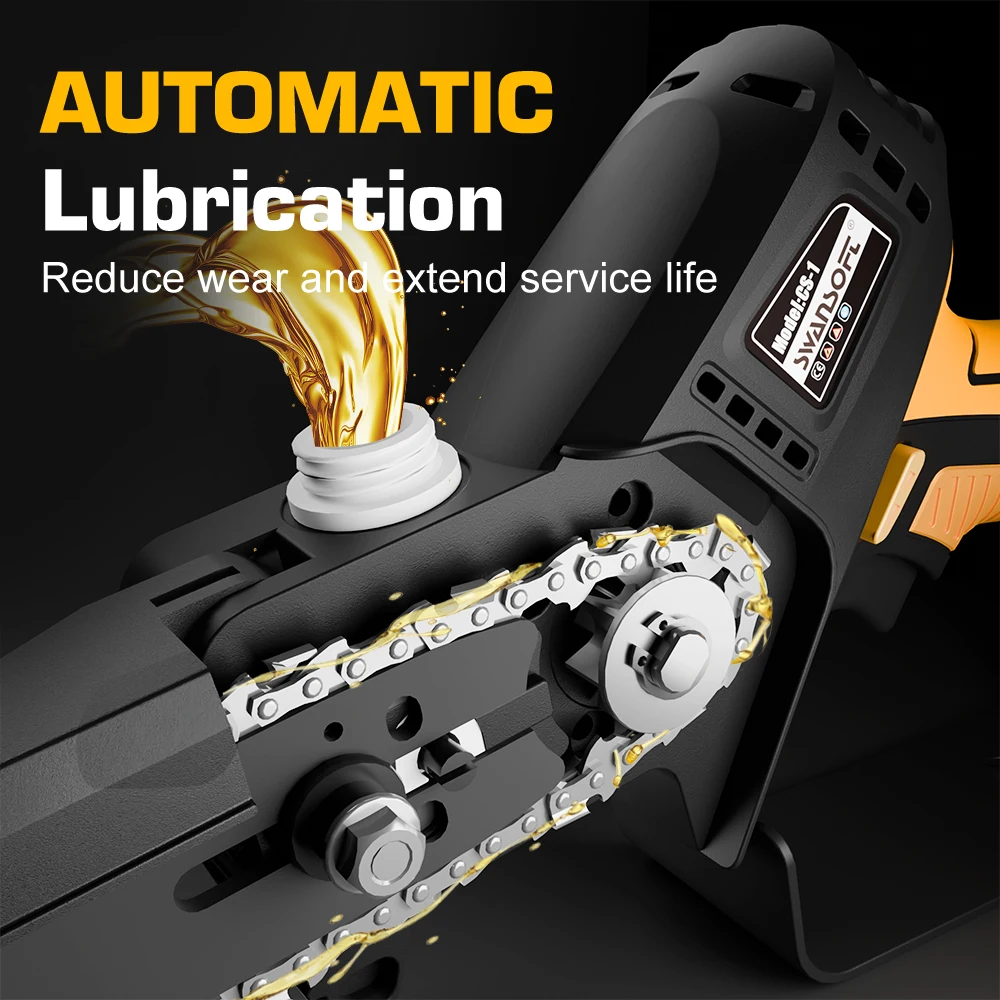 Бесщеточная Беспроводная бензопила SWANSOFT 6 дюймов ручная беспроводная для резки