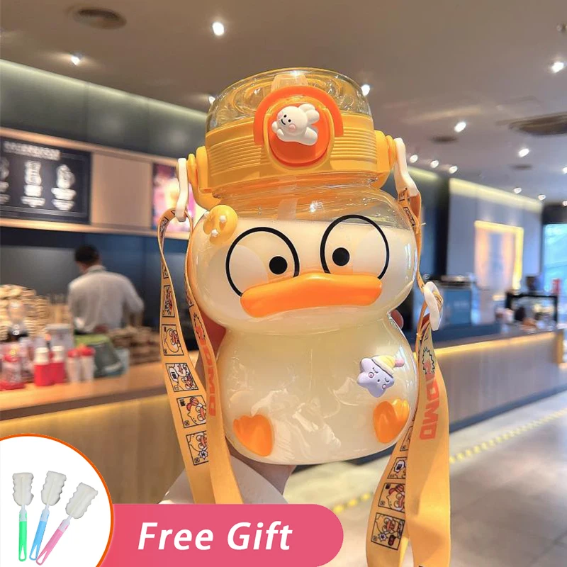 Симпатичная бутылка для воды девочек Л пластиковый стакан с соломинкой