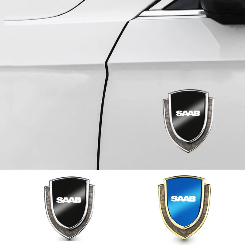 

3D Metal Car Side Fender Sticker Shield Emblem Badge Logo Waterproof Protect Decal For Saab 93 95 Saab 9-3 9-5 900 9000