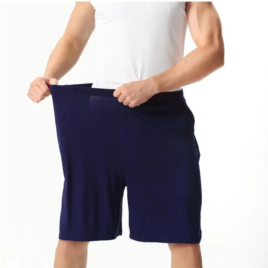 

plus size big 9XL 10XL 11XL men Shorts Modal cotton summer soft Comfortable navy blue Elastic waist loose shorts thin Breathable