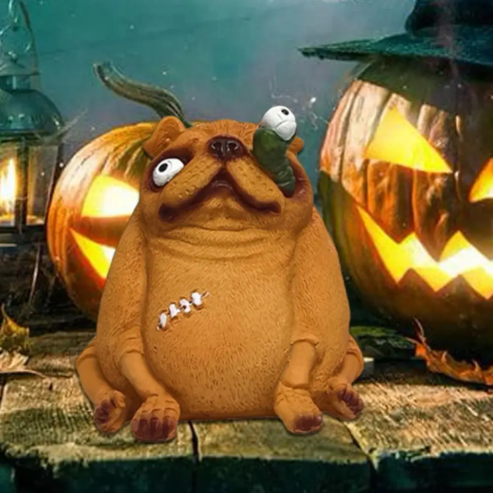Садовая статуя бульдога зомби Dedcor Хэллоуин из смолы уличное украшение для дома и