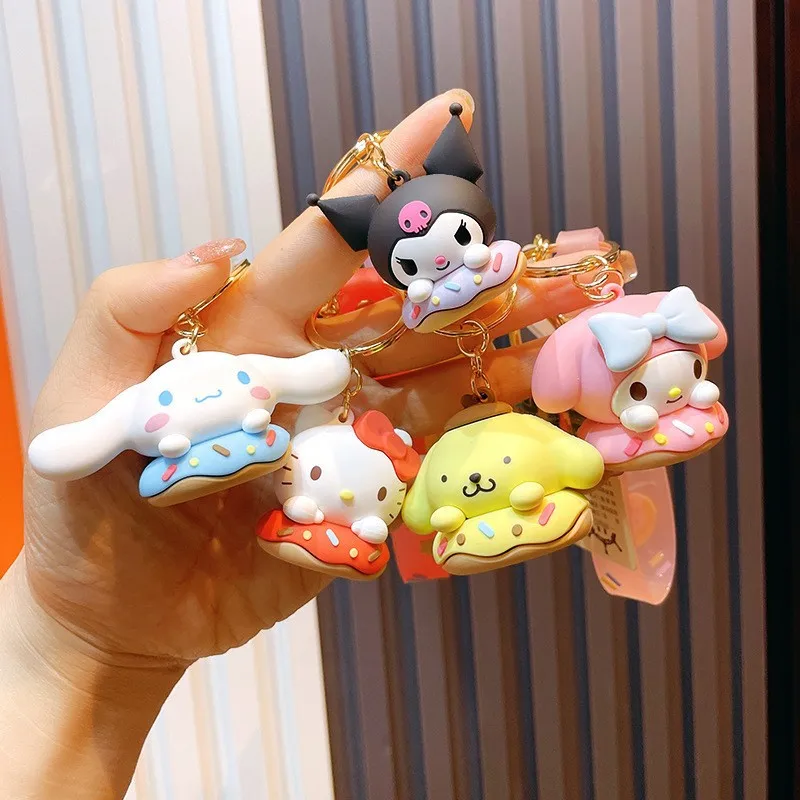 

Anime Sanrio Keychain Hello Kittys Kuromi Accessories Cute Beauty Cartoon Kawaii Doll Bag Pendant Toys for Girls Birthday Gift