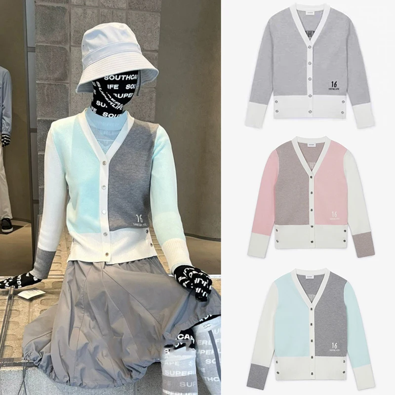 

Southcape Golf Wear Women's Long Sleeve Knitwear 2023 Autumn Winter New V-neck Golf Cardigan Sports Breathable Jersey
