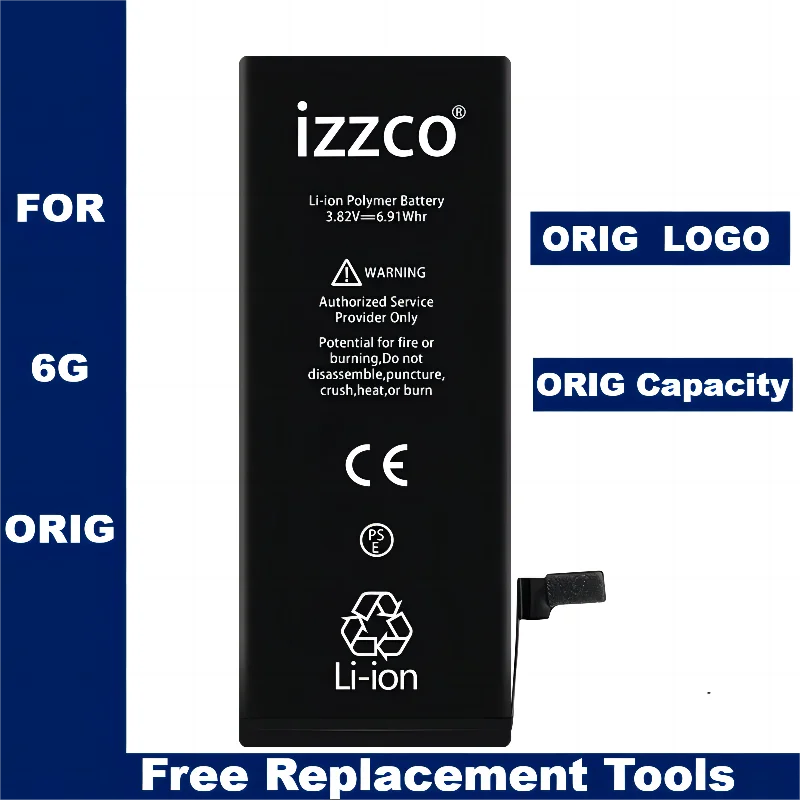 IZZCO AAA+ Original Quality  Battery For iPhone 5 5S 6 6S 7 8 With Free TOOLS enlarge