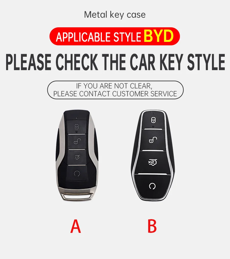 Фото Чехол для автомобильного дистанционного ключа из сплава для BYD Atto 3 Han EV Dolphin Lied Tang Dm Qin PLUS Song Pro MAX Yuan Защитный брелок №3