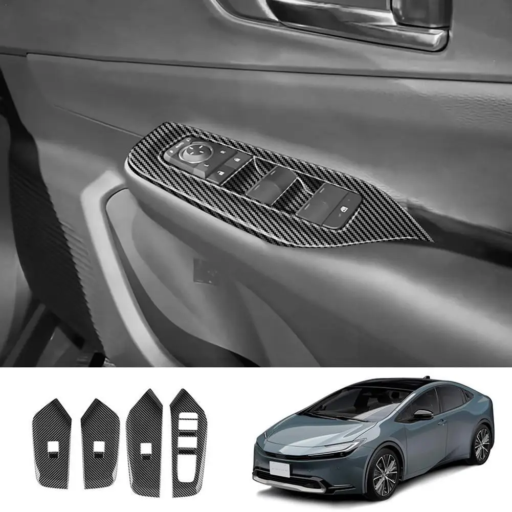 

Для Toyota Prius 60 серия 2023 2024 внутренний подлокотник из углеродного волокна крышка подъемная дверь переключатель оконная стеклянная панель Кнопка Tri O8C4