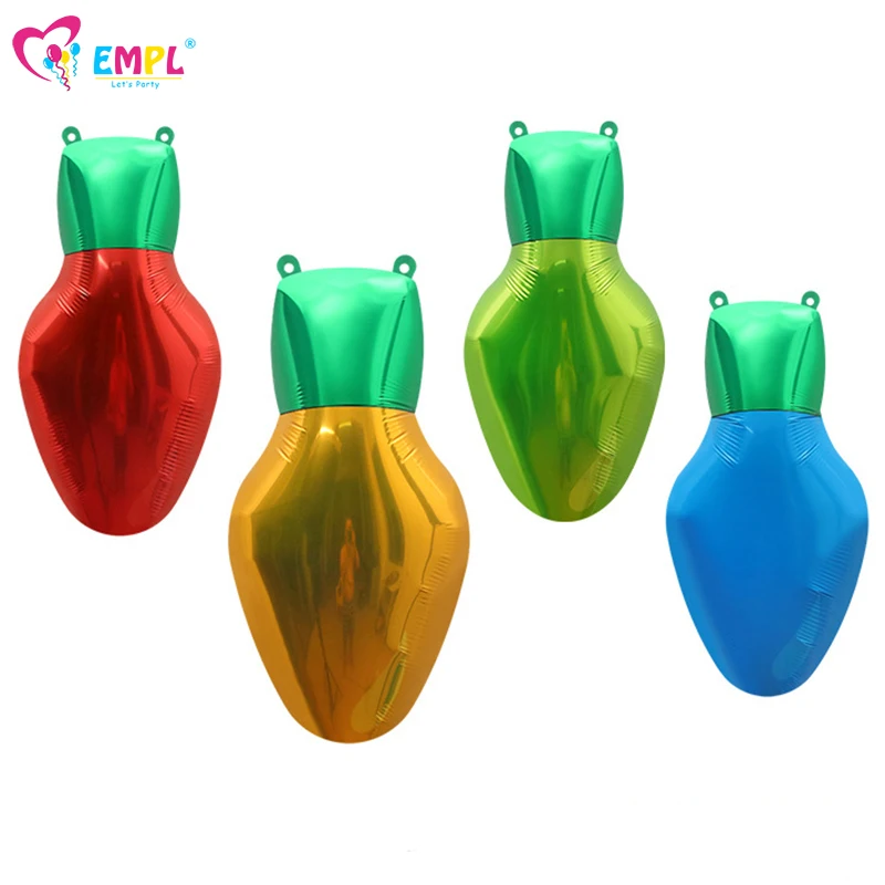 4pcs Colorful Small Bulb Foil Balloons Christmas Window Decor Air Globos Baby Shower Wedding Birthday Party Decorations Favors