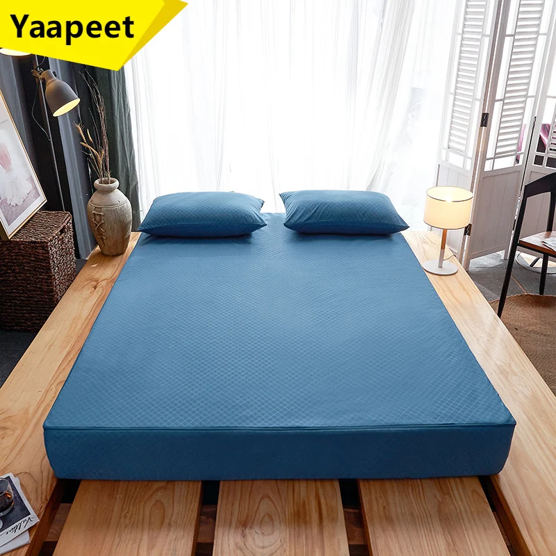 

New Waterproof Mattress Cover with zipper Six sides all inclusive Mattress Cover King Queen Bed Fitted Sheet Customizable