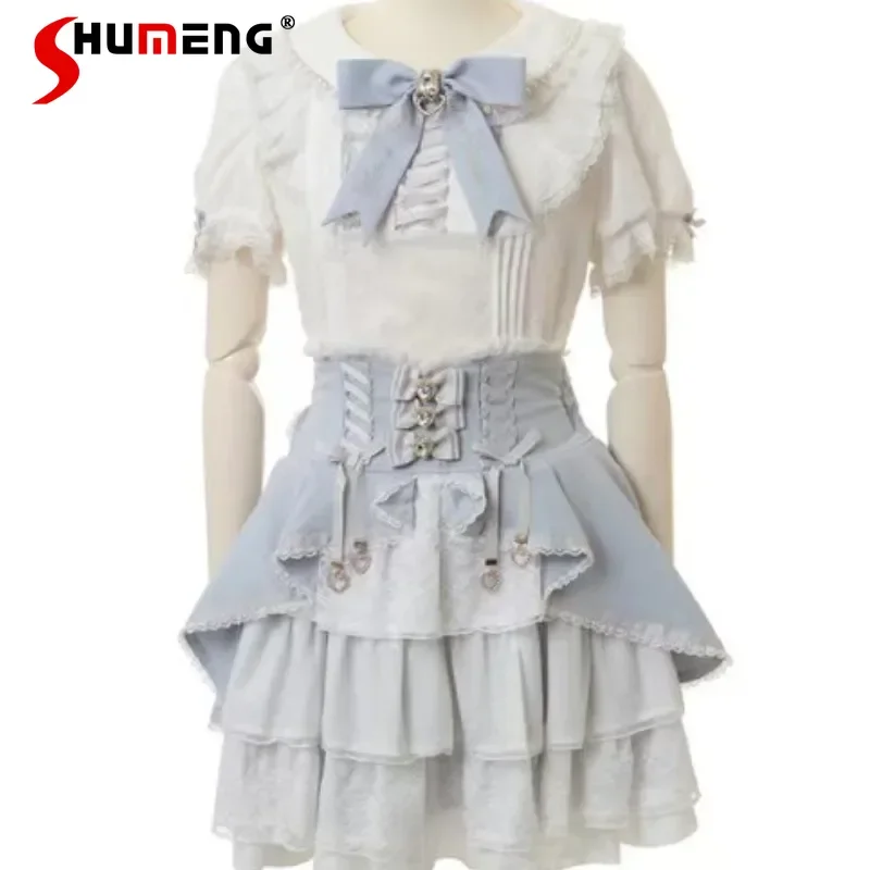 Новая летняя женская рубашка с кружевом в японском стиле Лолита серии SC Mine