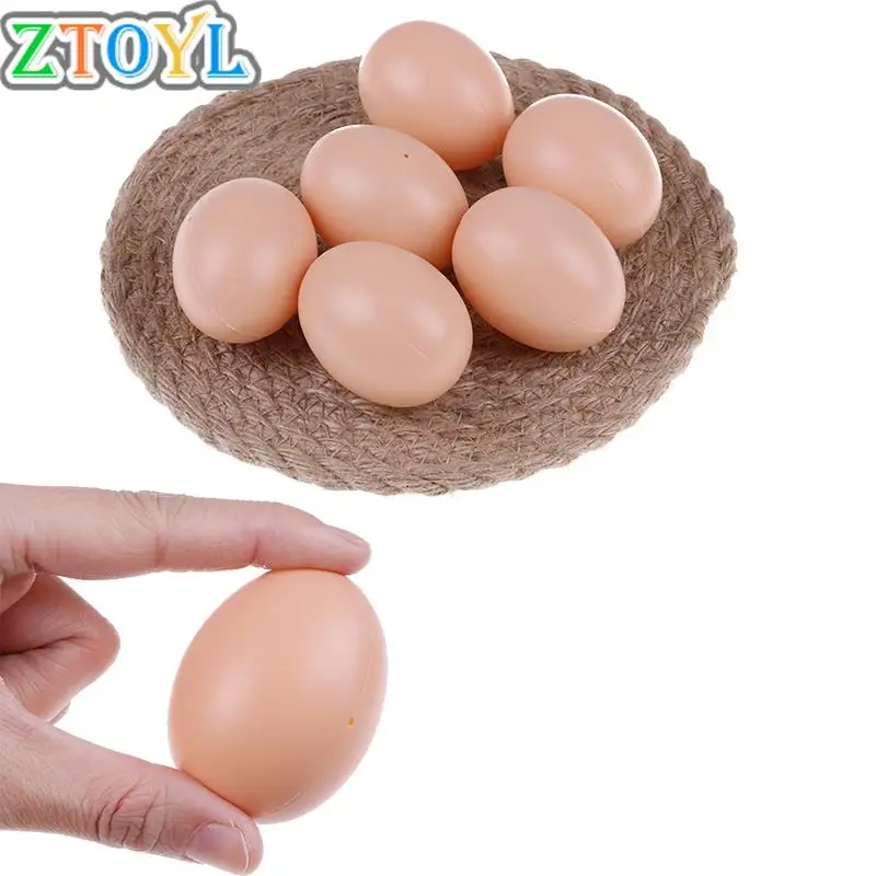 

6PCS/Lot Simulation Fake Plastic Artificial Eggs DIY Painting Easter Egg Educational Toy Hatching Egg Hen Poultry Hatch Breeding