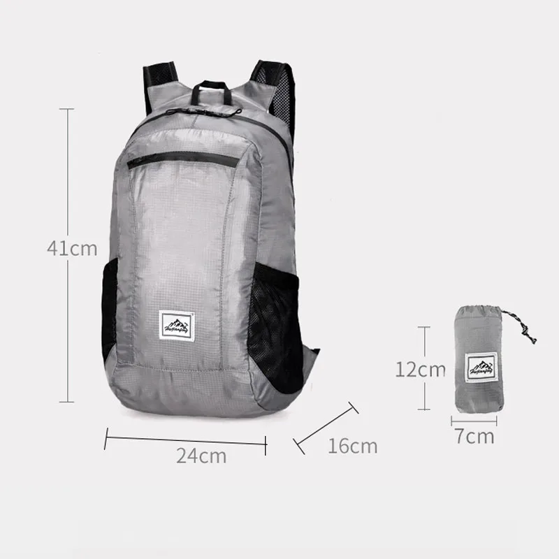 20L Легкий Портативный Складной Рюкзак Водонепроницаемая Сумка Ультралегкий Наружный Набор для Путешествий и Походов для Женщин и Мужчин.