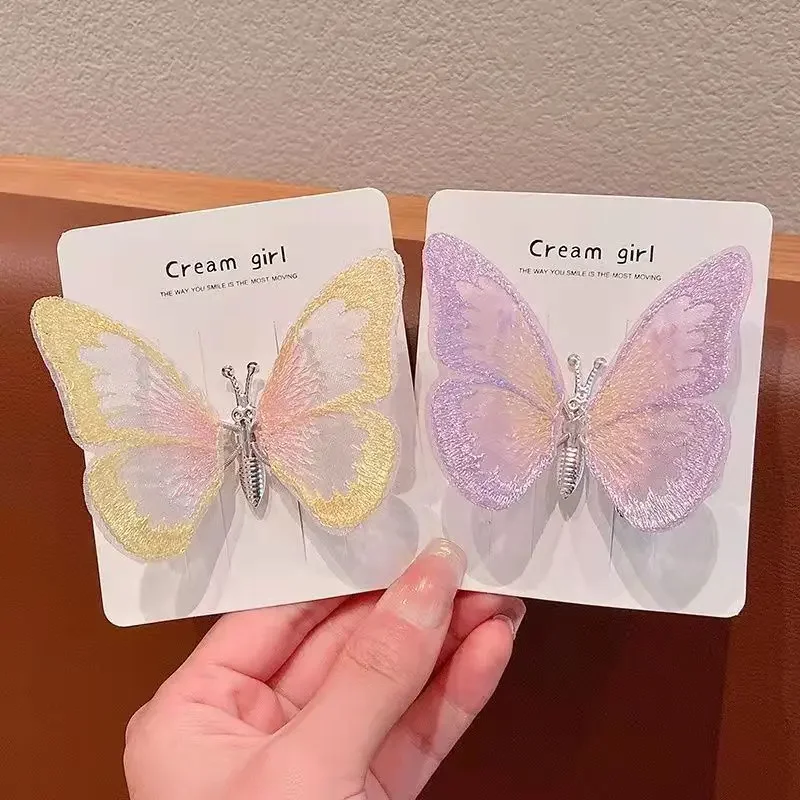 Зажим для волос с вышивкой в виде бабочки девочек