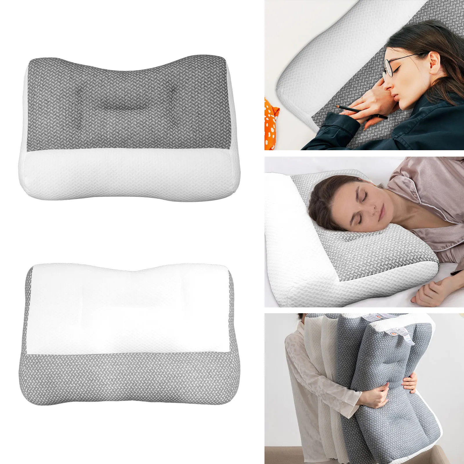 

NEW Cervical Pillow Soft Breathable Neck Shoulder Contour Pillow Ergonomic Neck Support Pillow with Ear Grooves Comfortable Bed