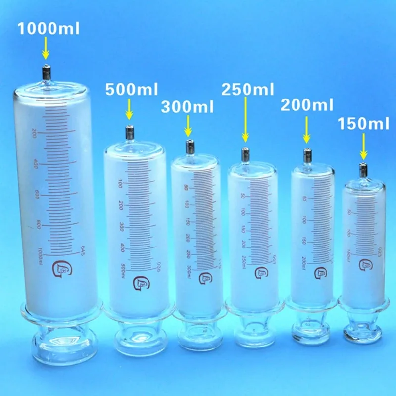 Фото Стеклянные шприцы OvO Store 150 мл, 200 мл, 250 мл, 500 мл, 1000 мл, устройство для перфузии №1