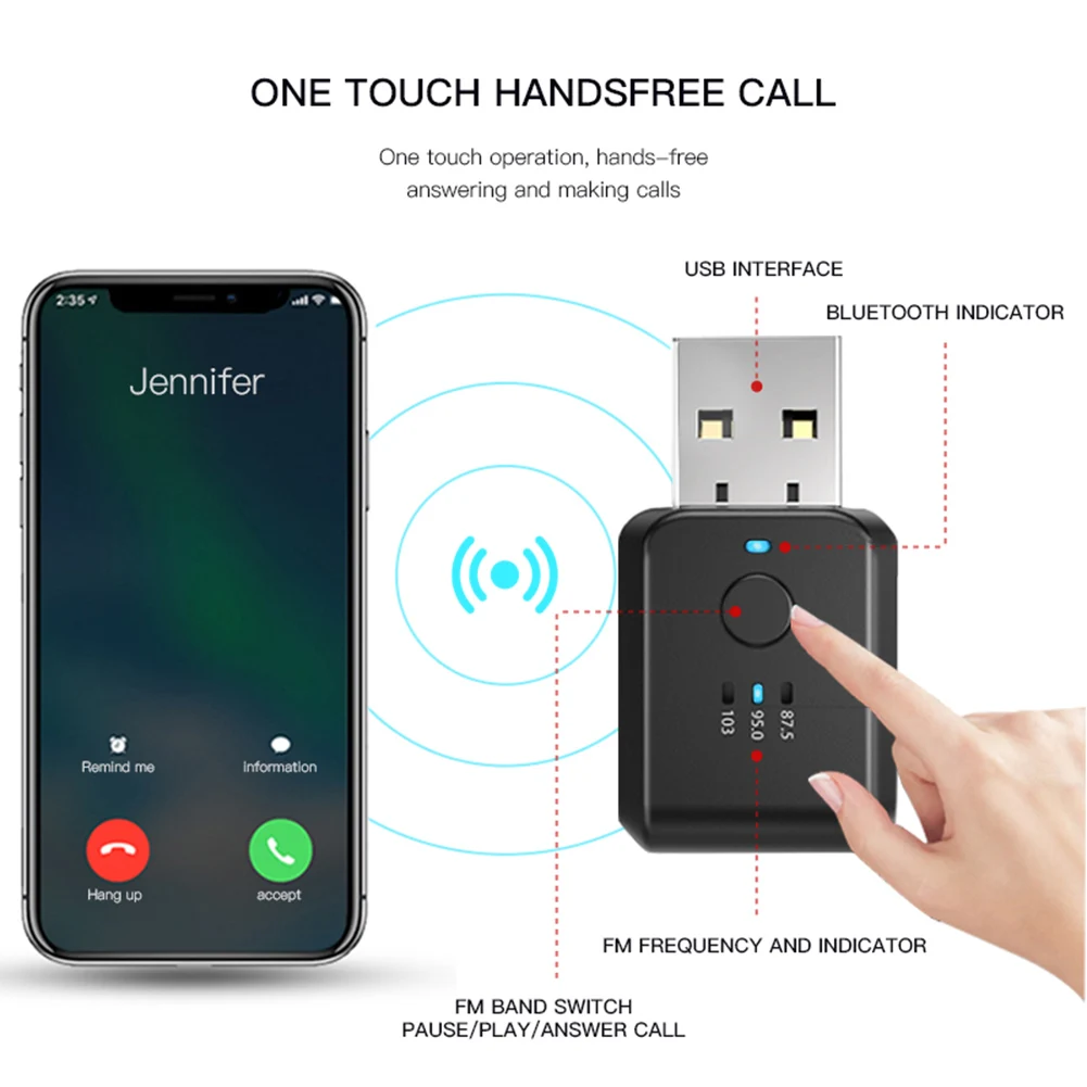 Bluetooth-приемник 5 1 беспроводной автомобильный радиоприемник USB FM-передатчик