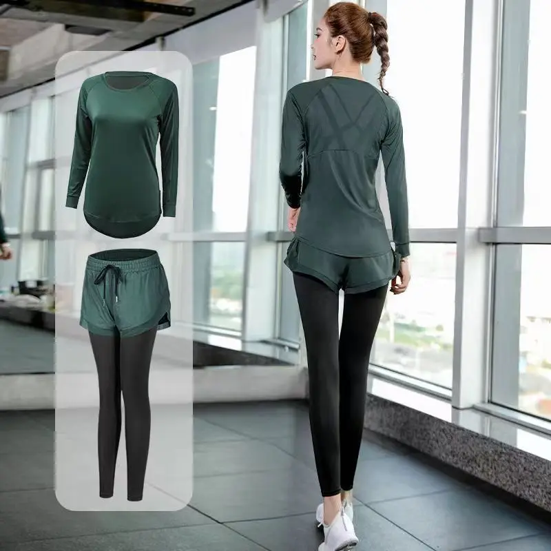 Yoga Suit Long-sleeved Trousers Sports Loose and Thin Running Quick-drying Fitness Clothes Sweat-absorbing and Quick-drying