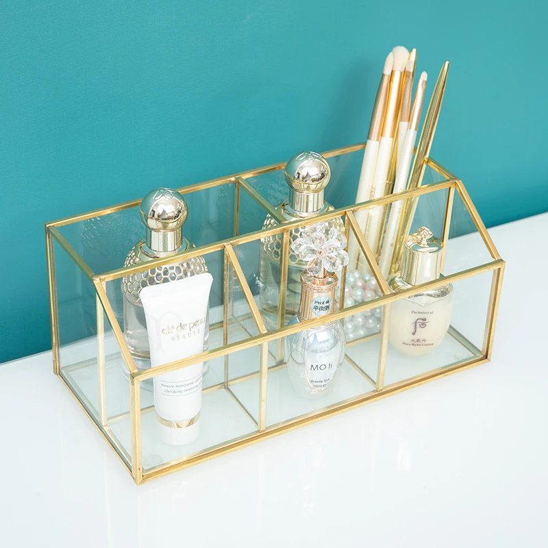 Стеклянная искусственная органайзер акриловый держатель для щеток век с крышкой