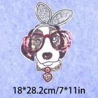 cute cartoon dog animals back patch clothes decorative stickers ironing sewing embroidery patches for clothing sew on applique