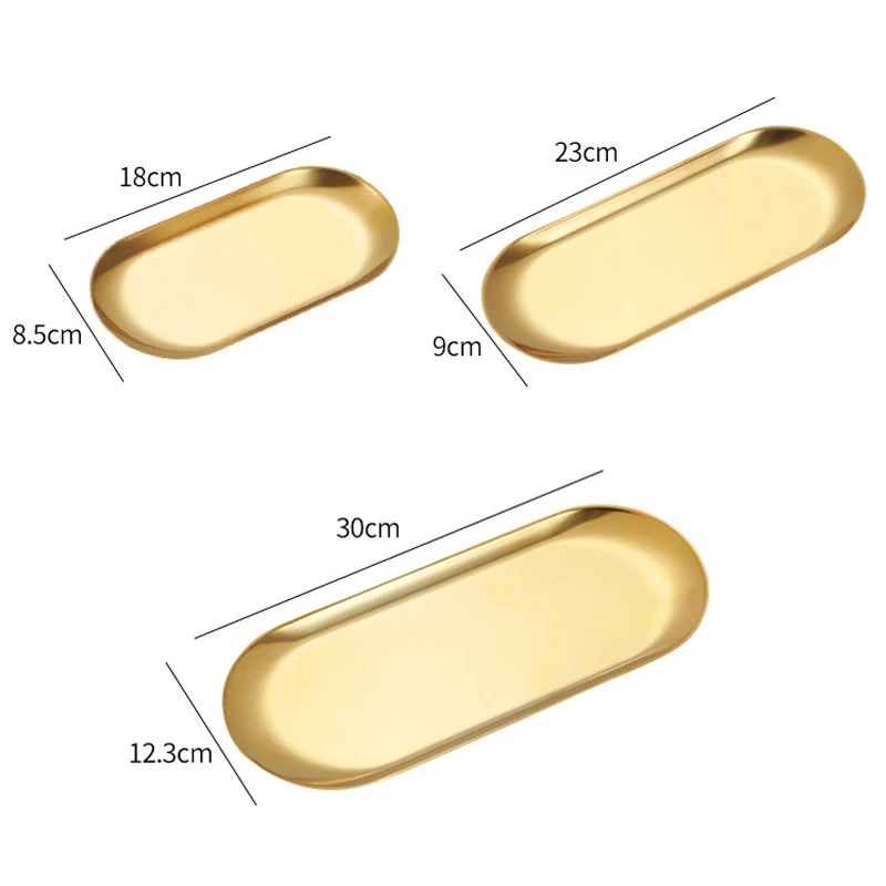 Creative Gold Silver Nordic style Stainless Steel Dessert Dining Plate Household Nut Cake Fruit Metal Towel Tray For Snack |