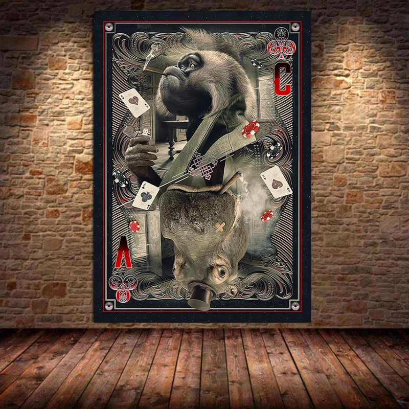 

Картина с изображением обезьяны из фильма, забавные животные, холст, настенный художественный плакат и принты, настенная живопись, украшени...