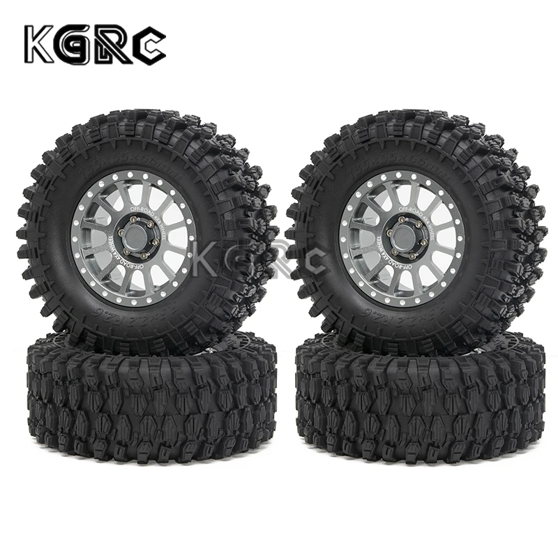 

4pcs 2.6 inch Metal Beadlock Wheel Rim 135mm Rubber Tire Tyre for 1/10 RC Crawler Car Axial SCX10 Wraith RR10 Capra