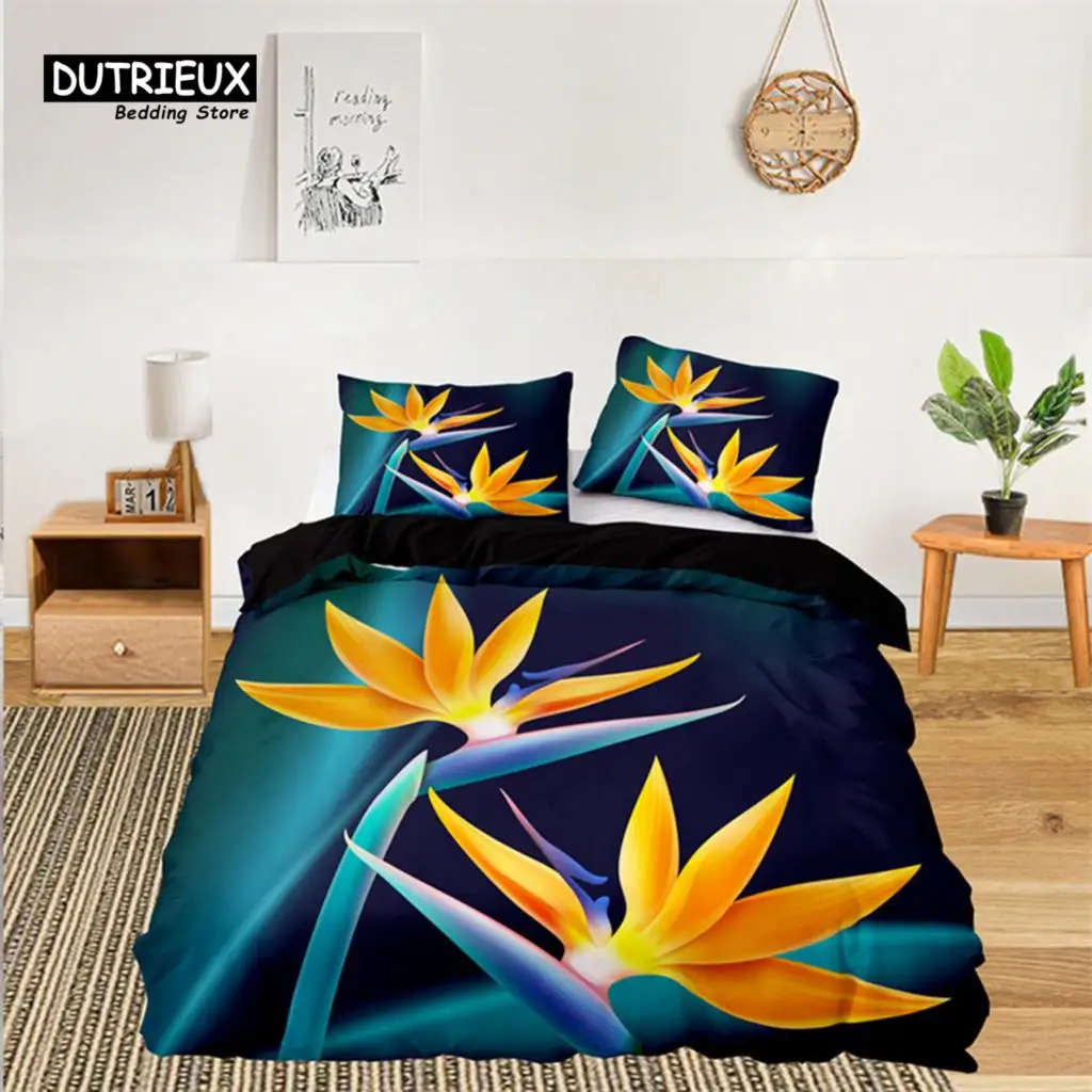 Мягкий комплект постельного белья с цветочным принтом для детей девочек и