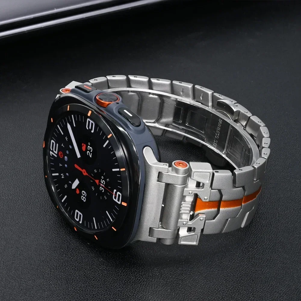 Деловой браслет из нержавеющей стали для Samsung Galaxy Watch Ultra 47 мм роскошный ремешок