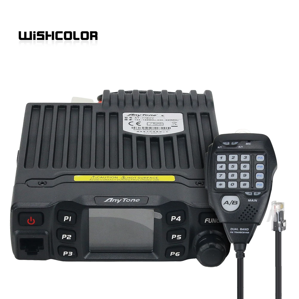 Wishcolor AnyTone AT-778UV Dual Band Transceiver Mini Mobile Radio 25W Amateur Radio Walkie Talkie 10KM