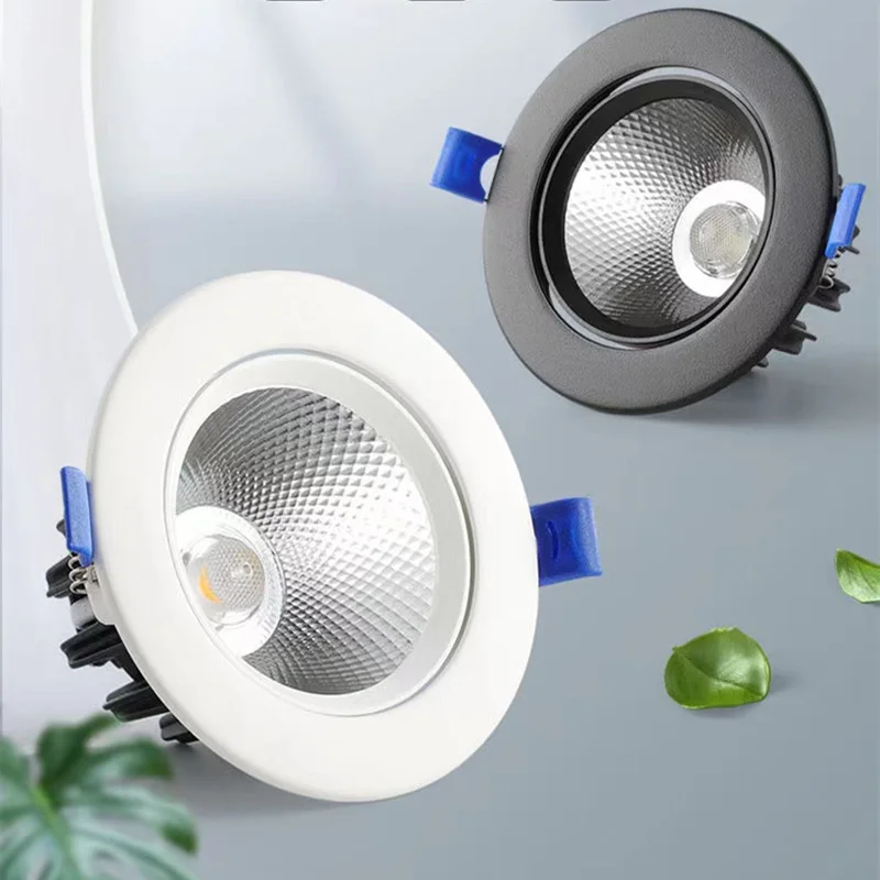 

Round Dimmable Recessed Anti Glare LED Downlights 7W/9W/12W/15W/18W/20W Epistar Chip COB Ceiling Lamps Spot Lights AC85~265V