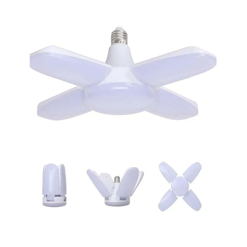 

LED Bulb Fan Blade Timing Fan Shape Lamp AC85-265V 28W Foldable Led Indoor Outdoor Light Bulbs For Home Ceiling Lighting