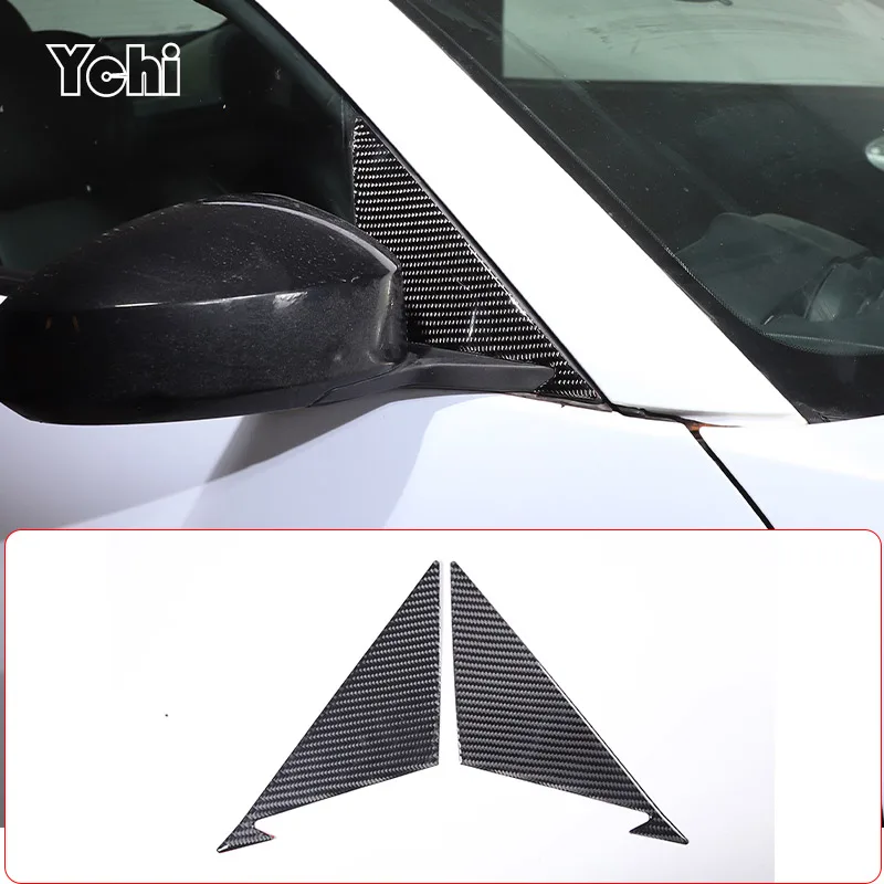 

For Nissan 350Z 2003-2006 Soft carbon fiber Car A-pillar triangle decoration Protection Sticker Car Accessories